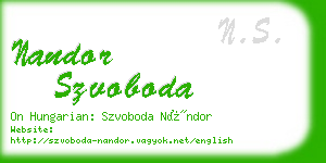 nandor szvoboda business card